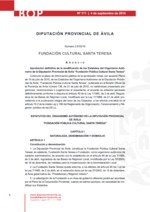 Estatutos de la Fundación Cultural Santa Teresa (Carta de Servicios)